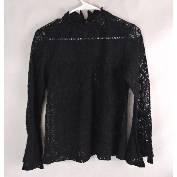 Adiva Tops - Adiva Women's Black Floral Lace Blouse With Black Cami Size Medium